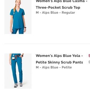 Women's Alps Blue Yola Petite Skinny Scrub Pants